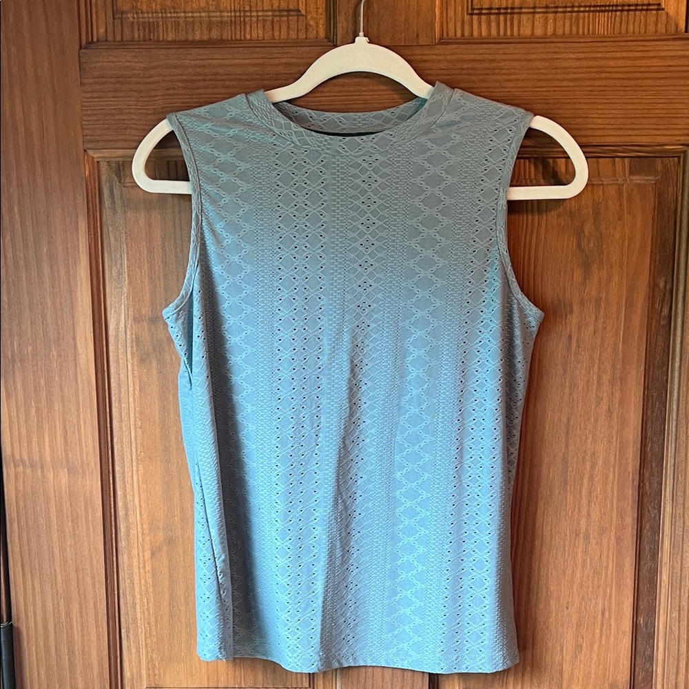 SHEIN Sleeveless Textured Teal Top